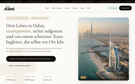Screenshot der Website von Move to Dubai