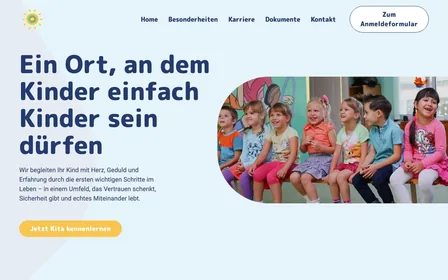 Screenshot der Website von Kita Sonnen-Kinder