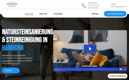 Screenshot der Website von Stein Stieger